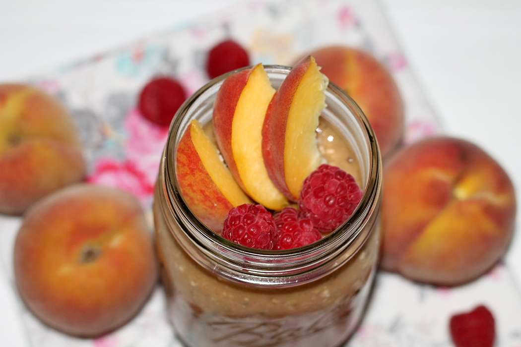 Overnight Oats Pfirsich-Himbeer 1